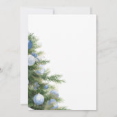 Winter It's Cold Outside Blue Bow Baby Shower 招待状 (裏面)