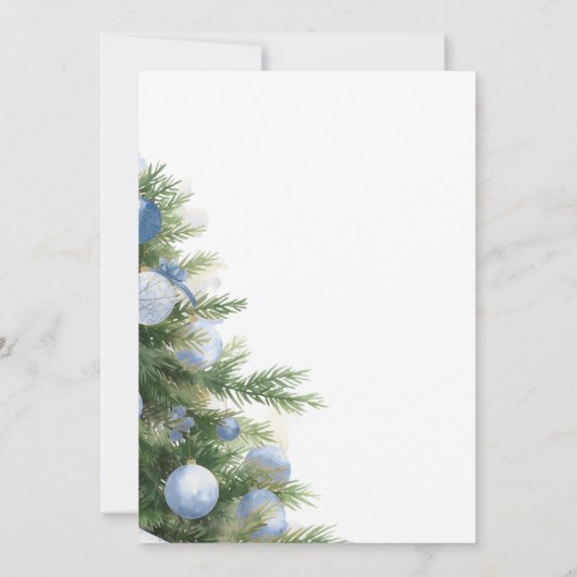 Winter It's Cold Outside Blue Bow Baby Shower 招待状 (裏面)