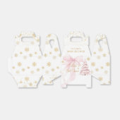 Winter It's Cold Outside Pink Bow Baby Shower フェイバーボックス (折り畳みなし)