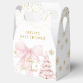 Winter It's Cold Outside Pink Bow Baby Shower フェイバーボックス (オープン)