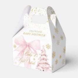 Winter It's Cold Outside Pink Bow Baby Shower フェイバーボックス