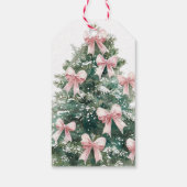 Winter It's Cold Outside Pink Bow Girl Baby Shower ギフトタグ (裏面)