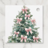 Winter It's Cold Outside Pink Bow Girl Baby Shower フェイバータグ (裏面)