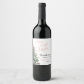 Winter It's Cold Outside Pink Bow Girl Baby Shower ワインラベル (正面)