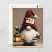 WINTER JOY: Cute Knitted Christmas Gnome ポストカード (正面/裏面)