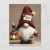 WINTER JOY: Cute Knitted Christmas Gnome ポストカード (正面)
