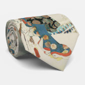 winter kimono woman -vintage Japanese art ネクタイ (ロール)