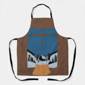 Winter Kitchen Apron - Snow Globe and Snowy Window エプロン (正面)