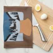 Winter Kitchen Towel - Snow Globe on Window Sill - キッチンタオル (四つ折り)