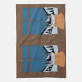 Winter Kitchen Towel - Snow Globe on Window Sill - キッチンタオル (縦)