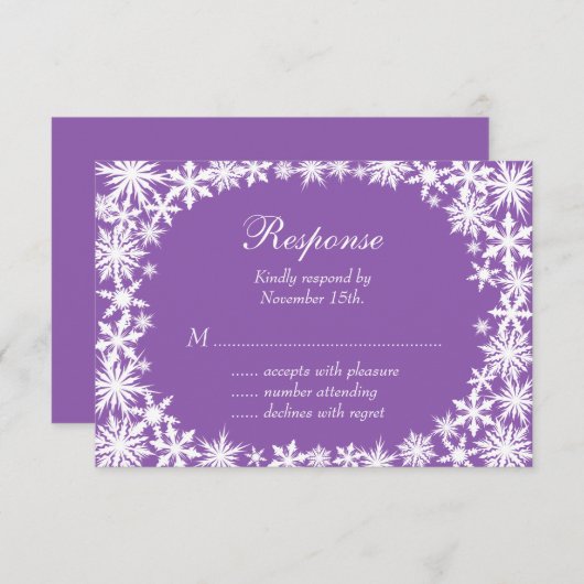 Winter Lace on Purple RSVP (正面/裏面)