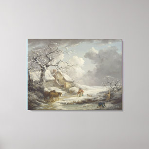 Winter Landscape by George Morland キャンバスプリント