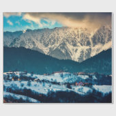Winter landscape in Carpathian Mountain. Bran, Rom ラッピングペーパー (フラット)