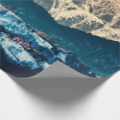 Winter landscape in Carpathian Mountain. Bran, Rom ラッピングペーパー (角)