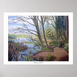 Winter Landscape Painting 9 Eagles Cheakamus River ポスター