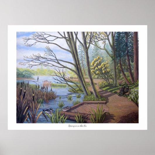 Winter Landscape Painting 9 Eagles Cheakamus River ポスター (正面)