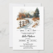 Winter Landscape Snow in Love Bridal Shower 招待状 (正面)