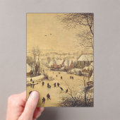 Winter landscape with bird trap by Pieter Brueghel アクリル招待状 (インサイチュ (ポータブル))