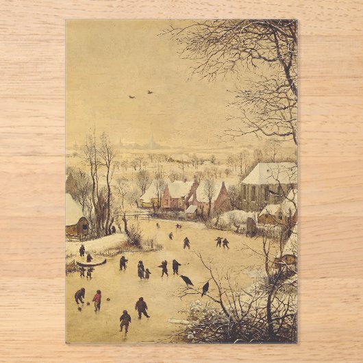 Winter landscape with bird trap by Pieter Brueghel アクリル招待状 (正面)