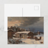 Winter Landscape With Farmhouse In Häme ポストカード (正面/裏面)