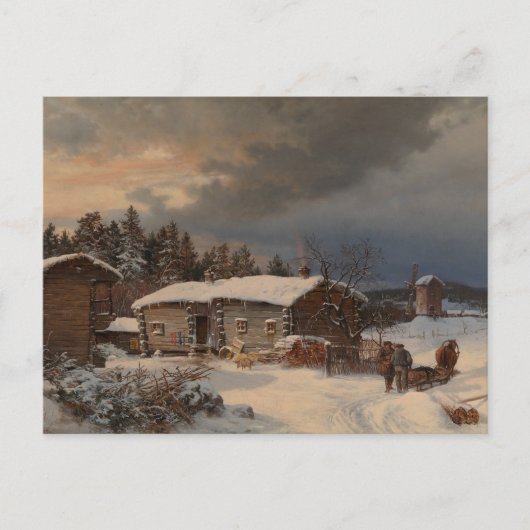 Winter Landscape With Farmhouse In Häme ポストカード (正面)