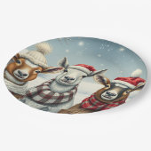 Winter Landscape with Sheep and Cabin ペーパープレート (アングル)