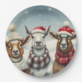 Winter Landscape with Sheep and Cabin ペーパープレート (正面)