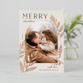 Winter Laurel | Merry Christmas Photo 箔シーズンカード (立ち正面)