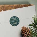Winter Laurel Return Address ラウンドシール<br><div class="desc">An elegant holiday return address label design embellished with finely detailed botanical foliage,  designed to coordinate with our Winter Laurel collection. Personalize with your family name and address.</div>