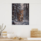 Winter Leopardポスター ポスター (キッチン)