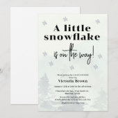 Winter Little Snowflake Baby Shower Invitation 招待状 (正面/裏面)