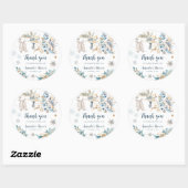 Winter Little Snowflake Baby Shower Thank You ラウンドシール (シート)