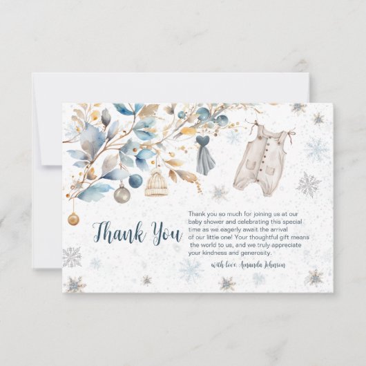 Winter Little Snowflake Clothesline Thank You (正面)