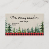 Winter Lumberjack Baby Showerキャンディーの数 エンクロージャーカード (裏面)