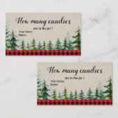 Winter Lumberjack Baby Showerキャンディーの数 エンクロージャーカード (正面/裏面)