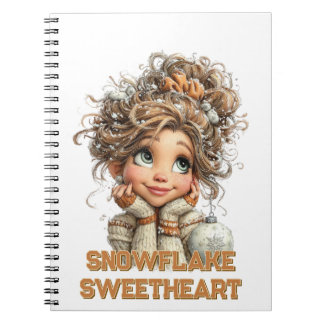 Winter Magic Cute Cozy Girl Spiral Notebook  ノートブック