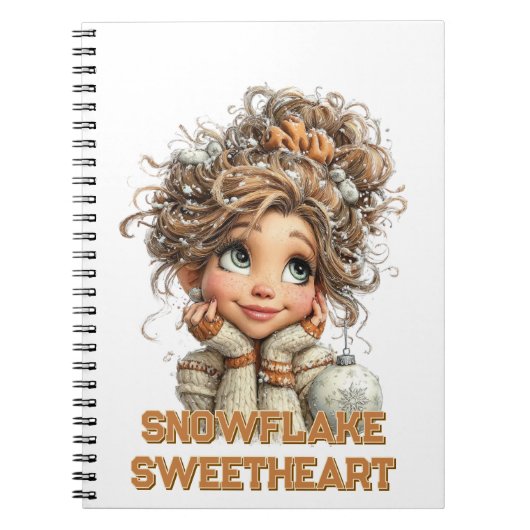 Winter Magic Cute Cozy Girl Spiral Notebook  ノートブック (正面)