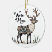 Winter Magic Reindeer Ornament セラミックオーナメント (左)