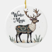Winter Magic Reindeer Ornament セラミックオーナメント (裏面)