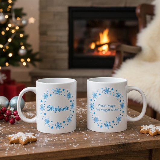 Winter Magic Snowflake Wreath Coffee Mug ジャンボコーヒーマグカップ