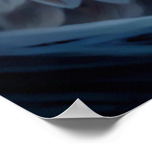 Winter Magic Snowy Owl – Mystical Blue Forest ポスター (角)