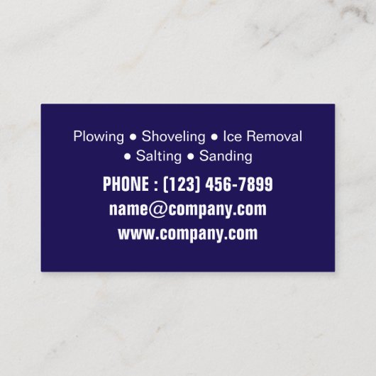 Winter Maintenance Services Snow Removal  名刺 (裏面)