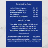 Winter Maintenance Snow Removal Price List チラシ (裏面)