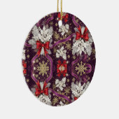 Winter Majesty — Gold Snowflakes & Scarlet Ribbons セラミックオーナメント (右)