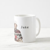 Winter Man with Beard White Hat コーヒーマグカップ (正面右)