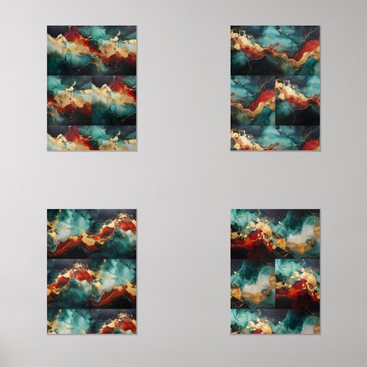 Winter Marble Gallery – Framed Christmas Print Set (正面)