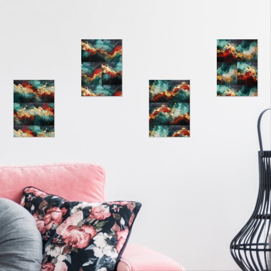 Winter Marble Gallery – Framed Christmas Print Set (リビング)