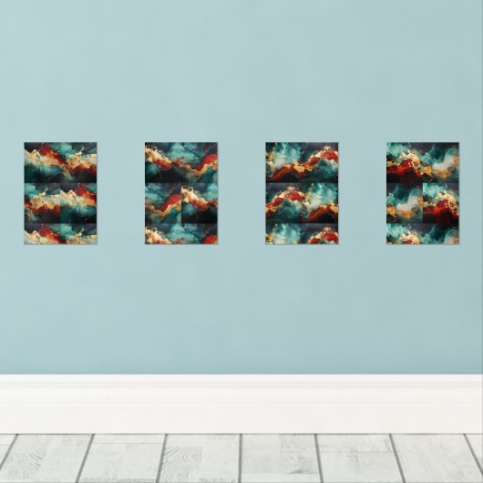 Winter Marble Gallery – Framed Christmas Print Set (ウッドフロア)
