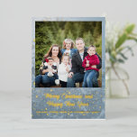 Winter Merry Christmas familyの写真 箔シーズンカード<br><div class="desc">冬ナチュラルメリークリスマスフォトフォイルホリデーカード</div>
