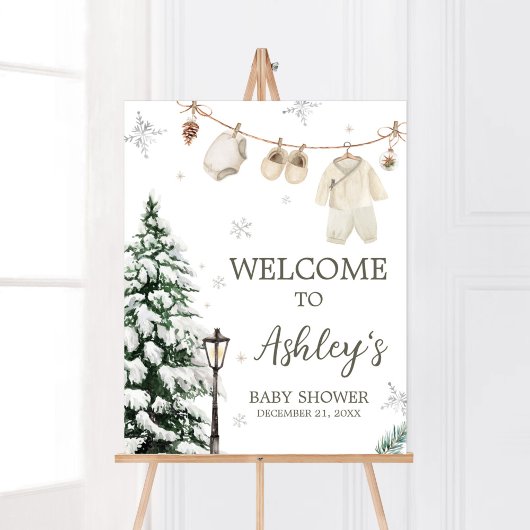Winter Merry Little Baby Clothes Welcome ポスター
